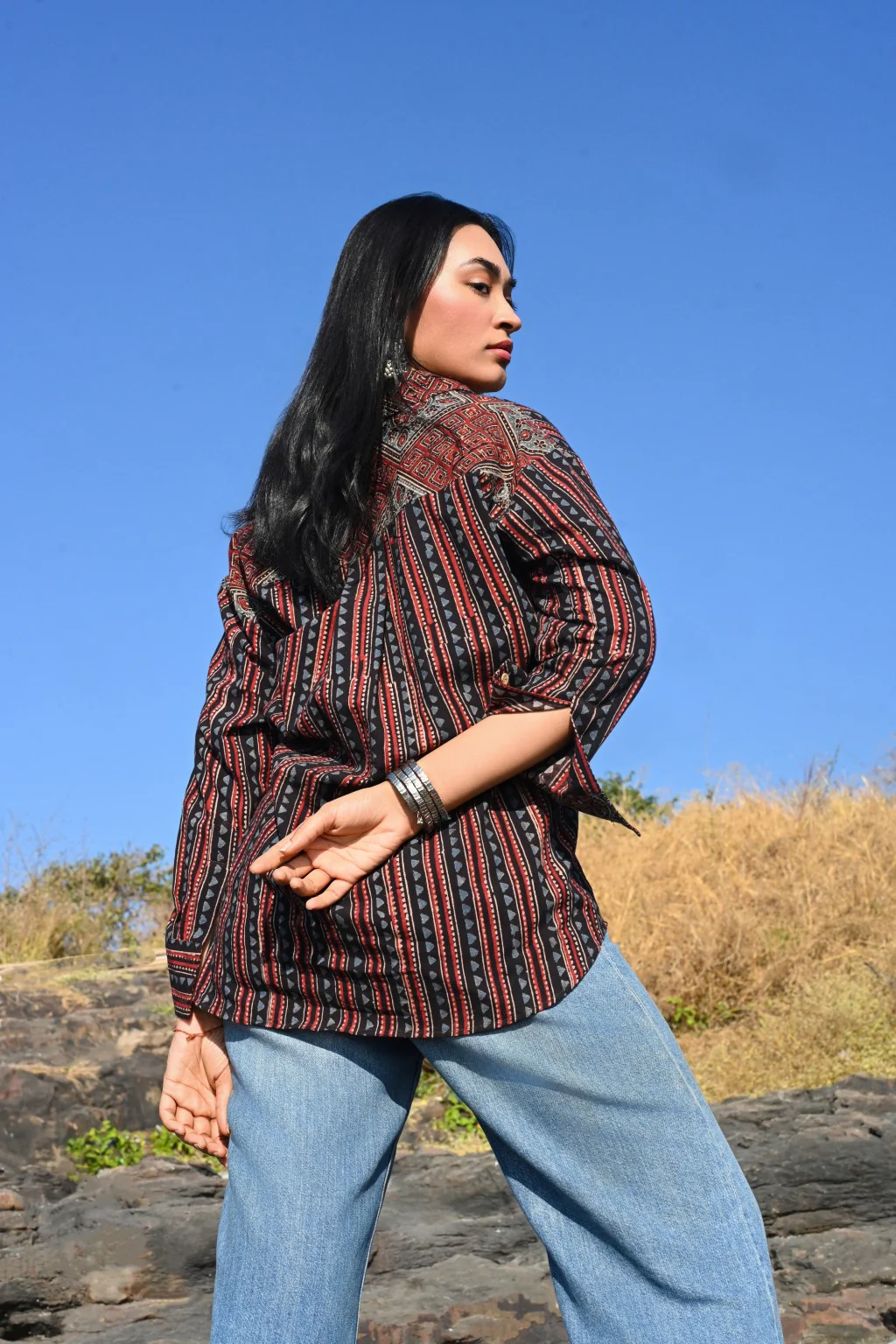 Trikona Ajrakh shirt - Ov - Image 5