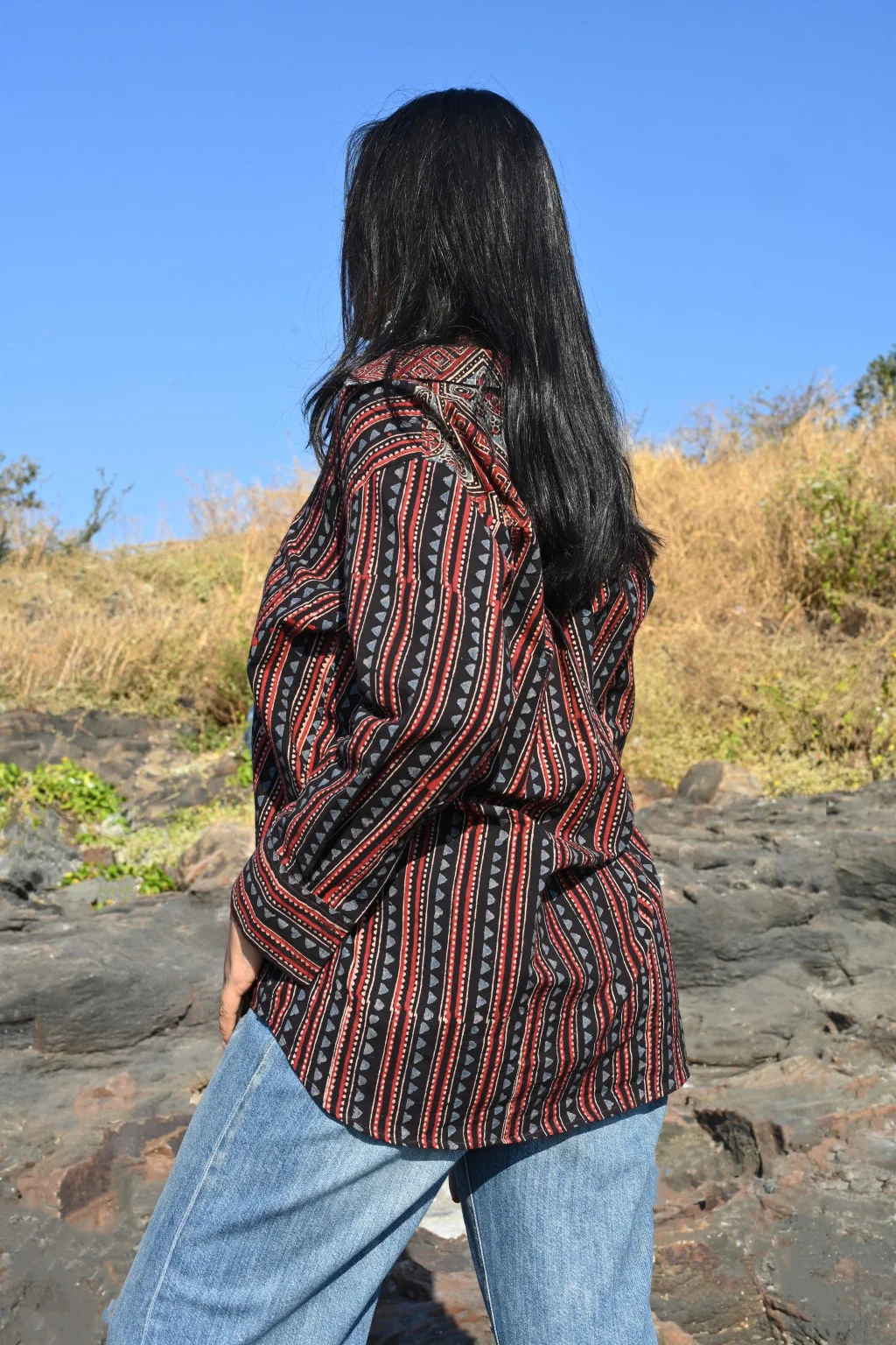 Trikona Ajrakh shirt - Ov - Image 6