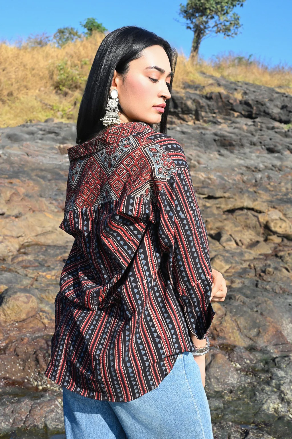 Trikona Ajrakh shirt - Ov - Image 7