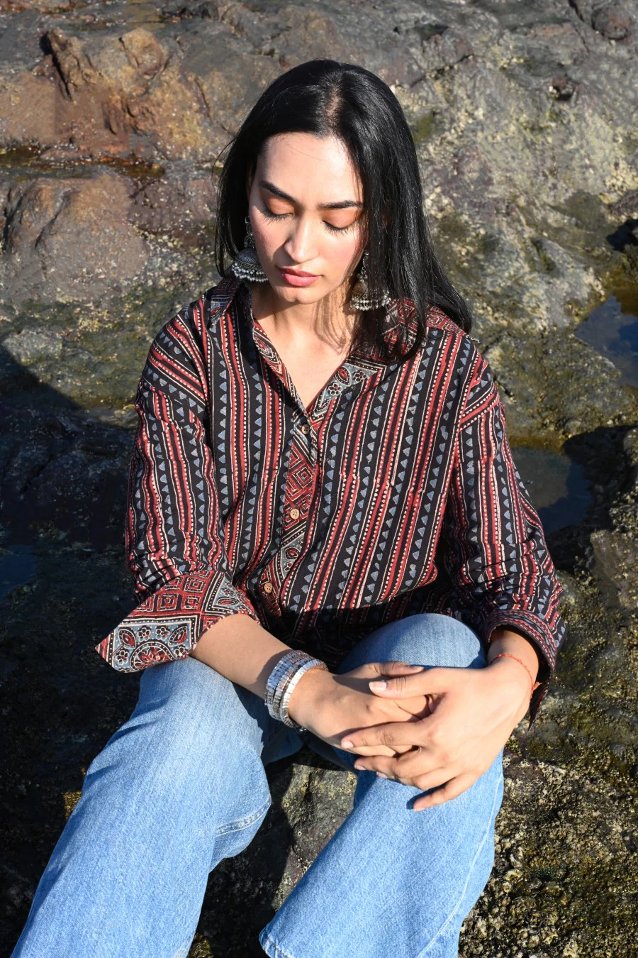 Trikona Ajrakh shirt - Ov - Image 9
