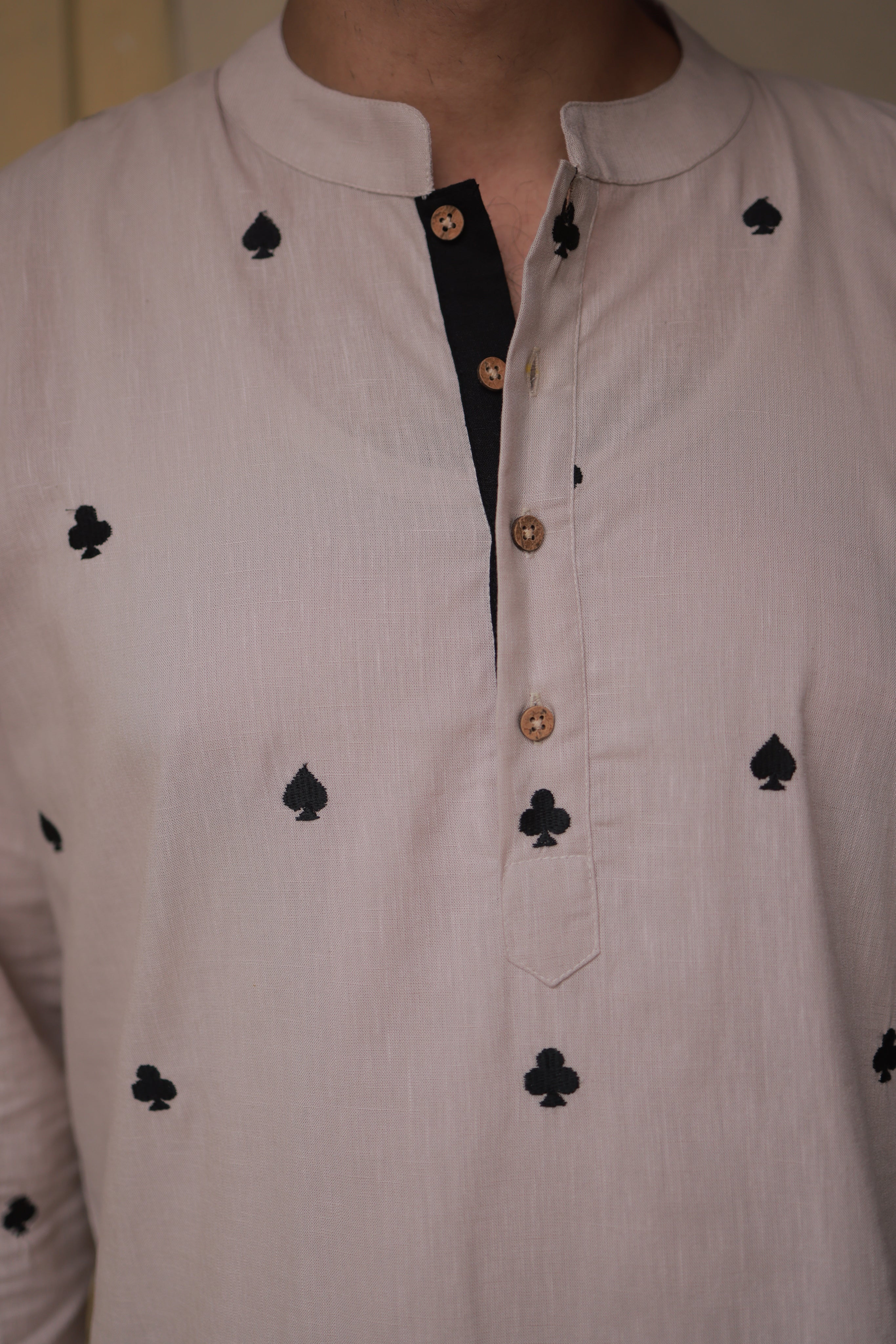 Clubs & Spades - Beige Kurta set - Image 5