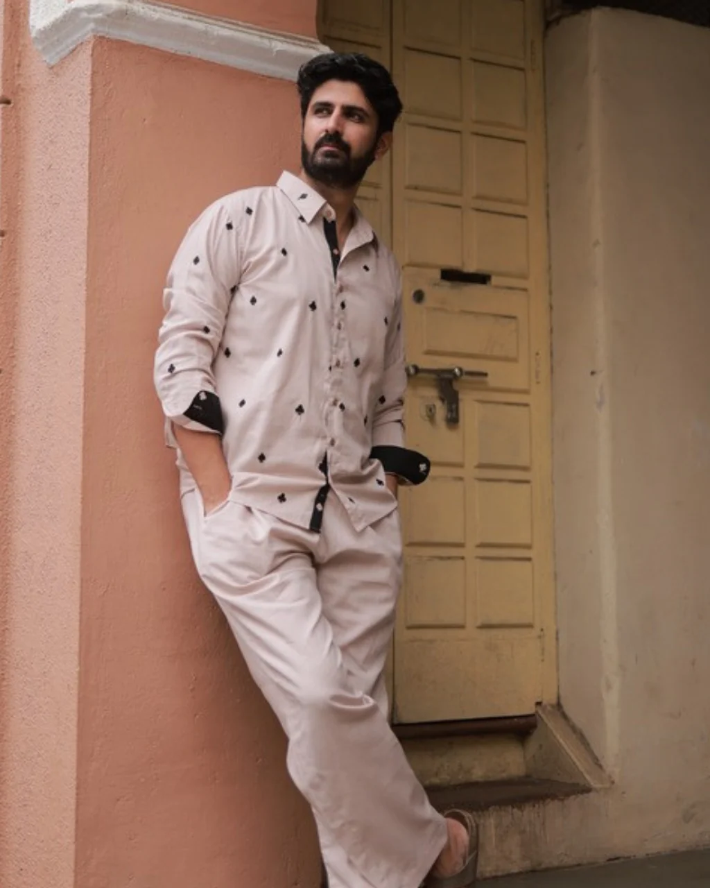Clubs & Spades-Beige Shirt - Image 3