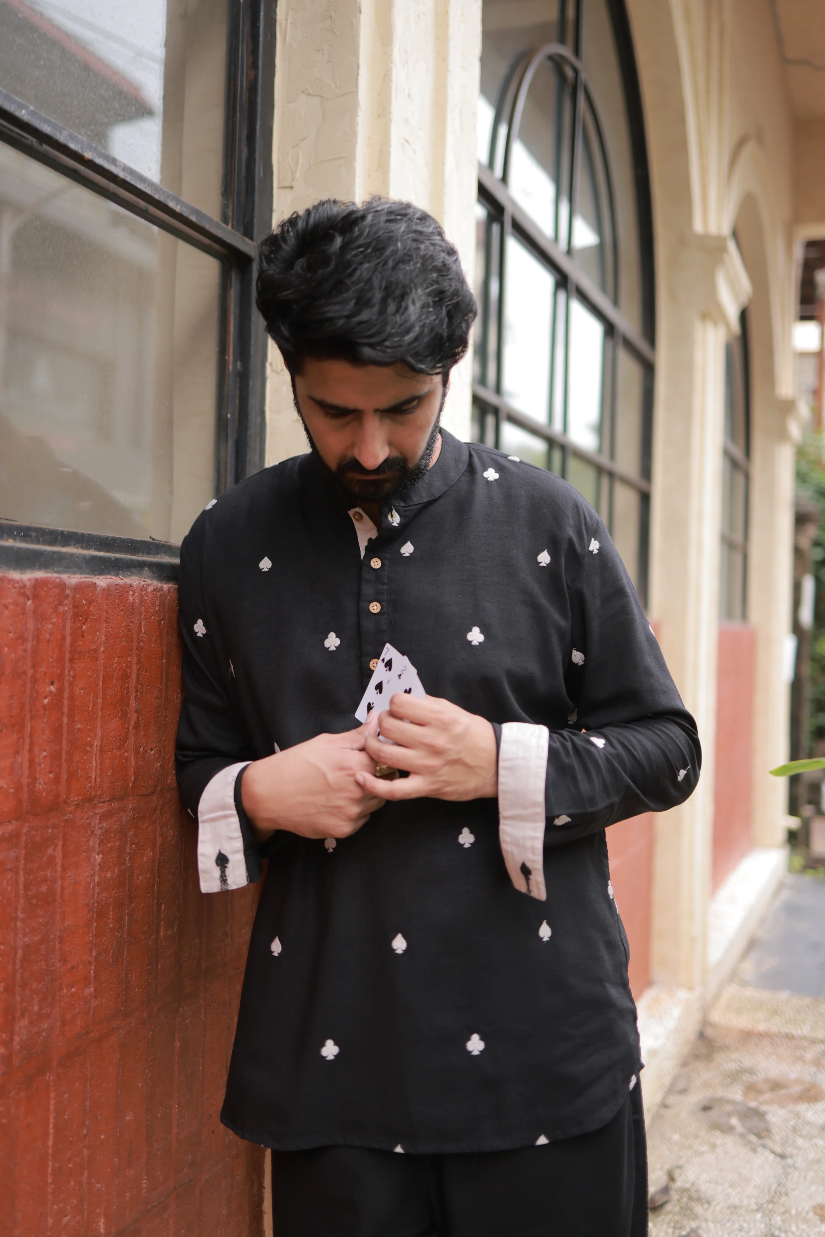 Clubs & Spades-BL Short Kurta - Image 3