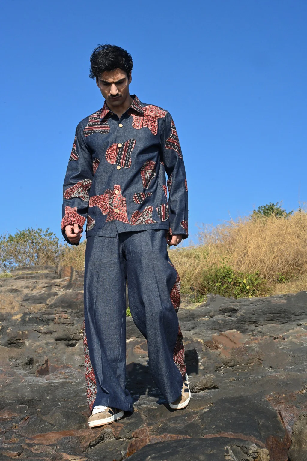 Denim Ajrakh Set - Image 7