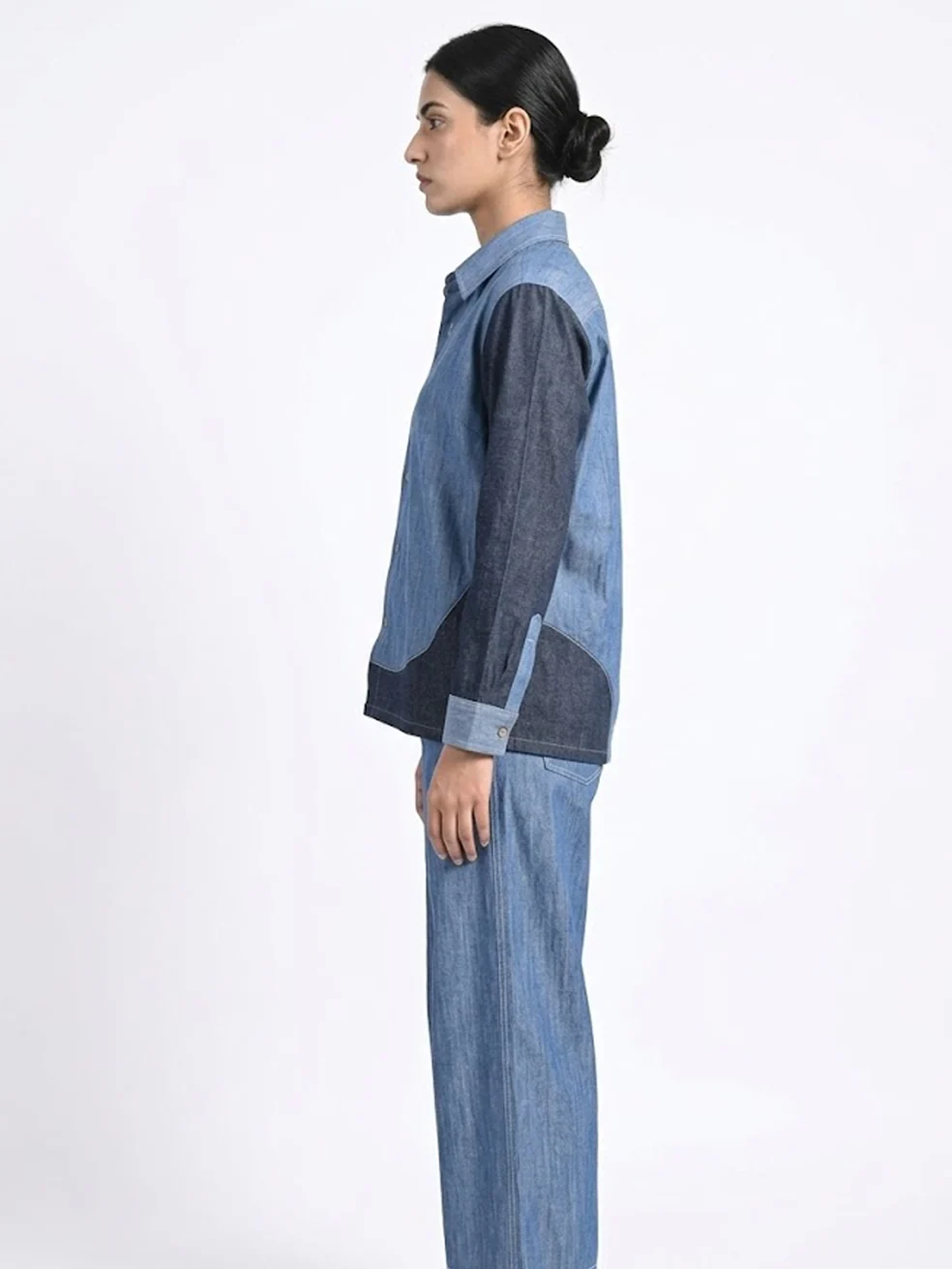 Women Denim abstract shirt - Image 4