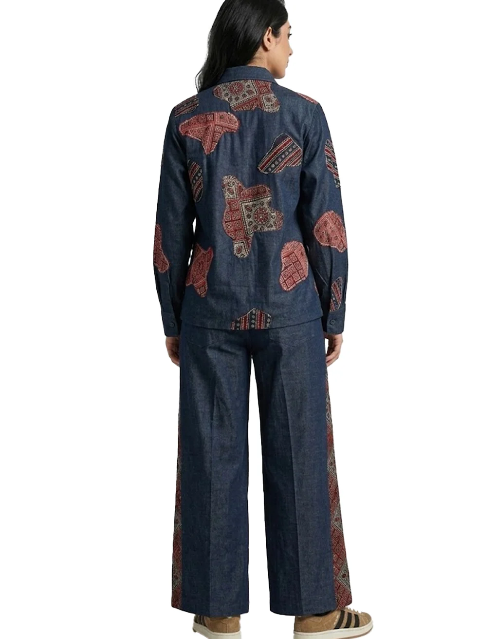 Women Denim Ajrakh set - Image 3