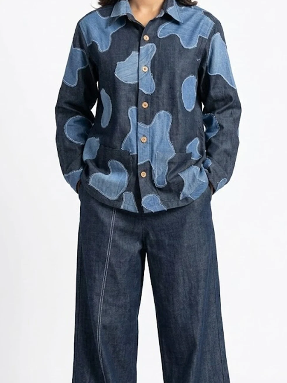 Women Denim patch shirt - Image 3