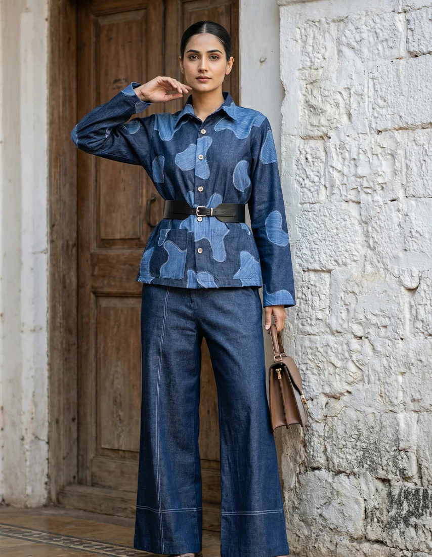 Women Denim patch shirt - Image 4